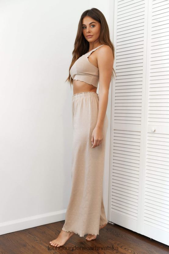 hr Lounge žene pidžama hlače s volanima mink N0V4DZ942 odjeća