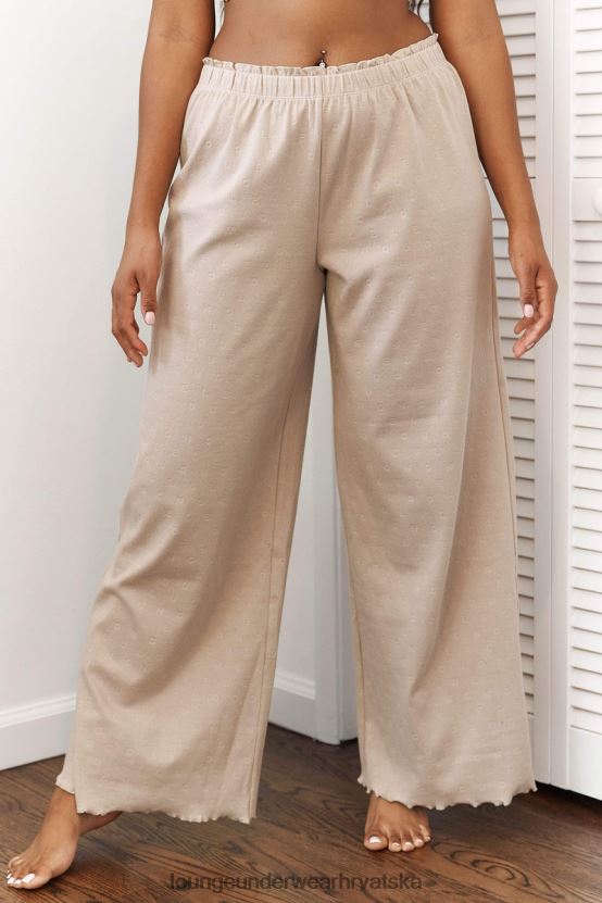 hr Lounge žene pidžama hlače s volanima mink N0V4DZ942 odjeća